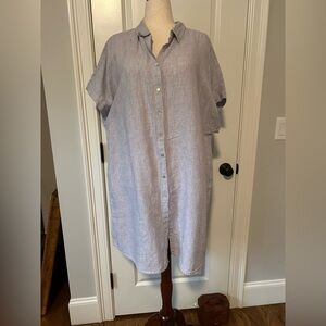 Tahari pale Blue 100% linen dress